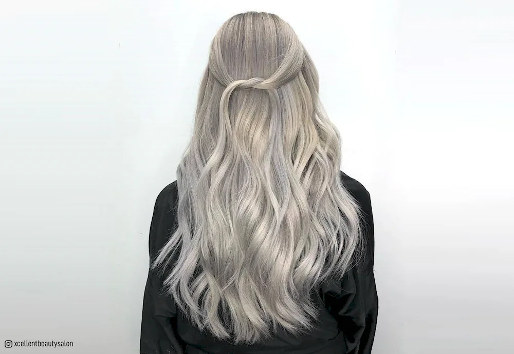 Grey hair with black ends