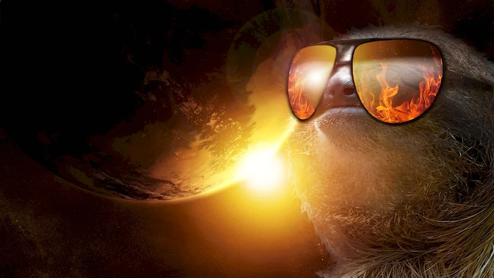 Sun with sunglasses
