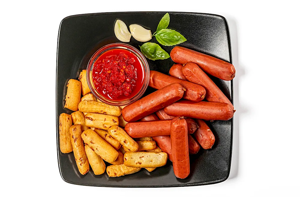 Sausage with ketchup