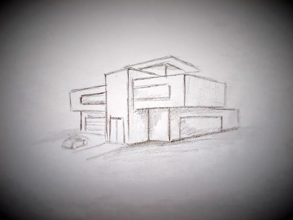 Fairytale city drawing