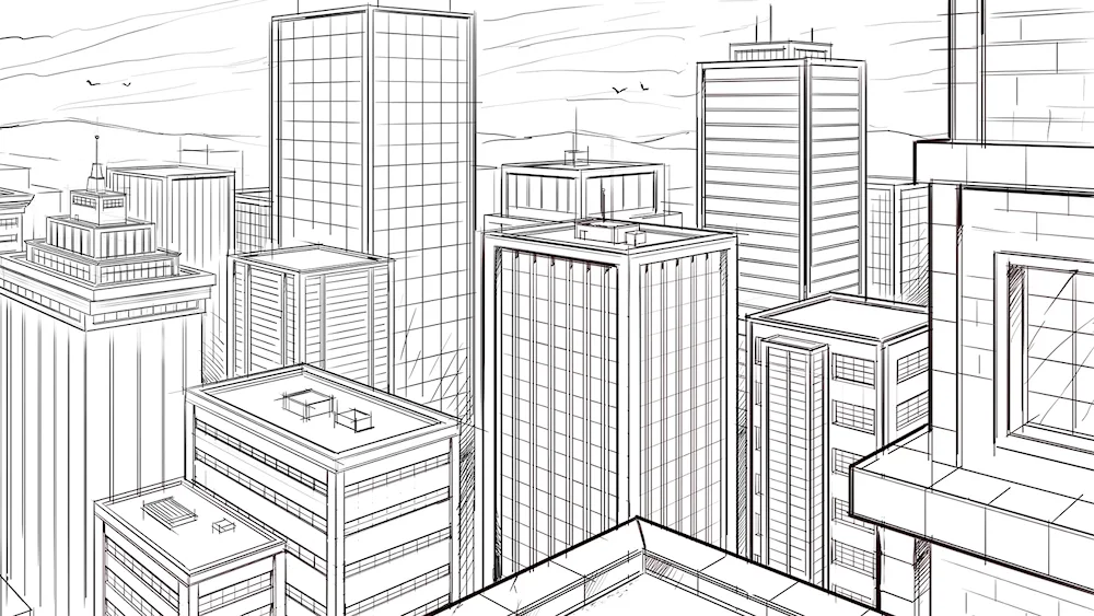 Modern city drawing