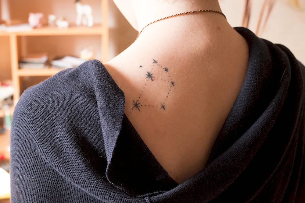 The constellation of Cassiopeia tattoo
