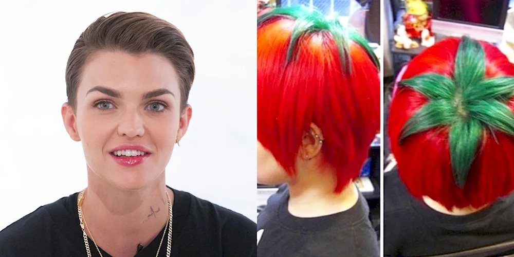 Split hair colouring for short hair