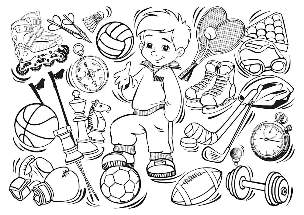 Sports-themed drawing
