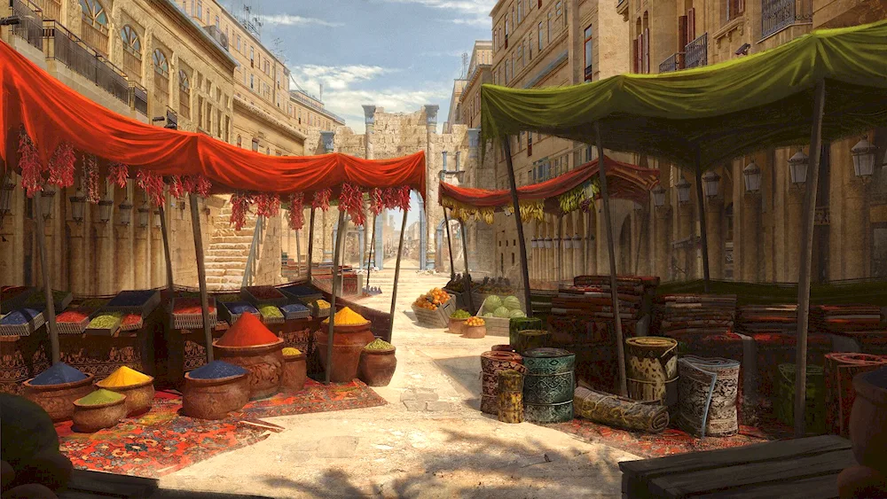 Medieval Arabian bazaar