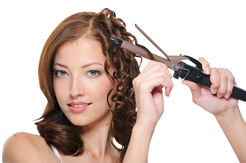 Curling curls on a cone curling iron