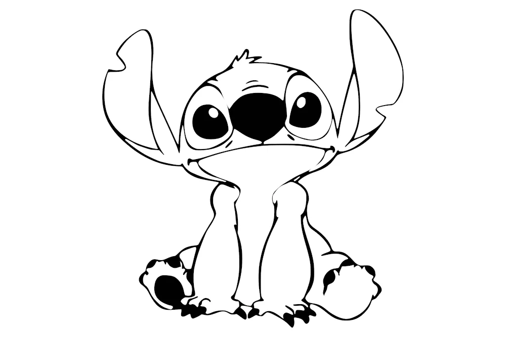 Stitch step by step drawing.