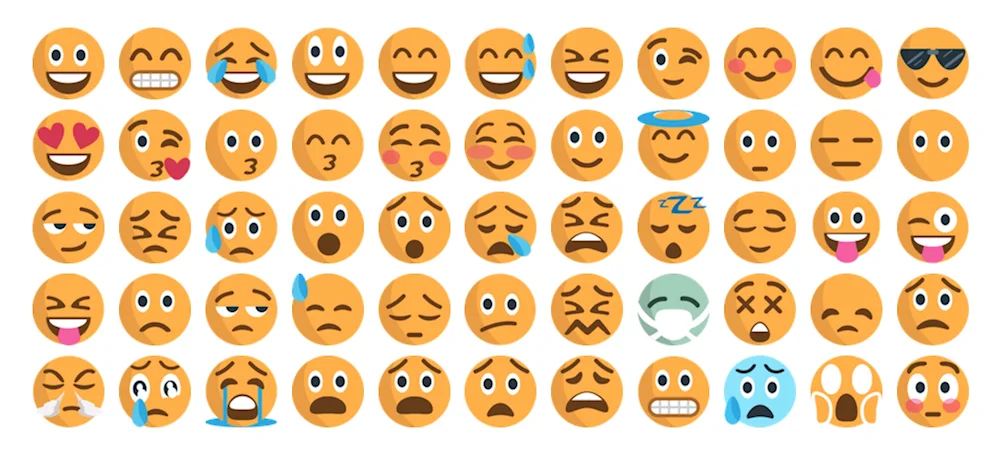 Smileys on one sheet