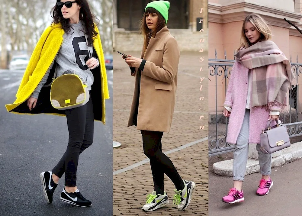 Style with green sneakers