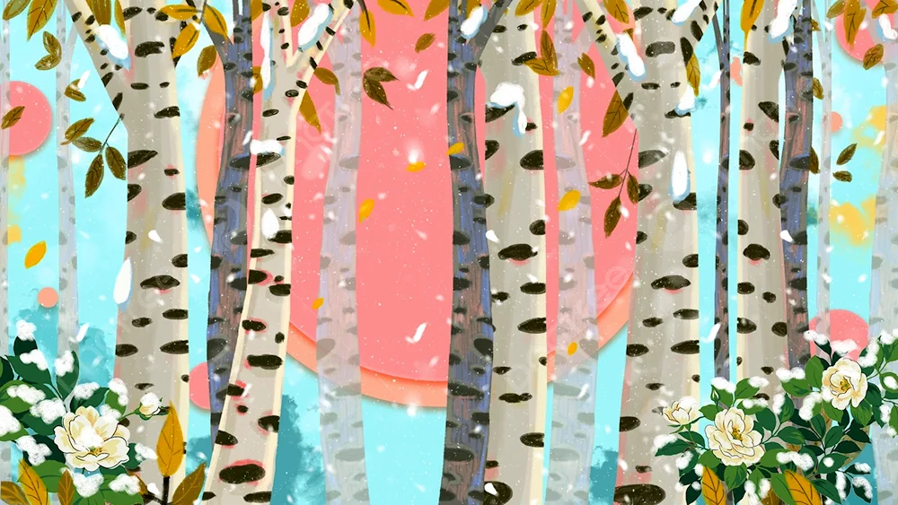 Stylised birches