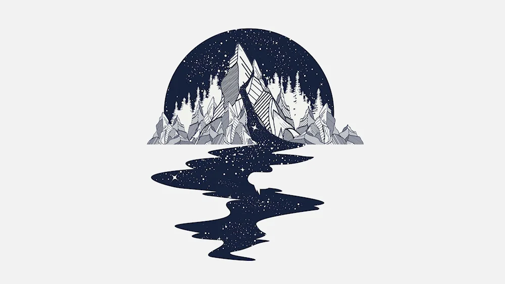 Stylized mountains