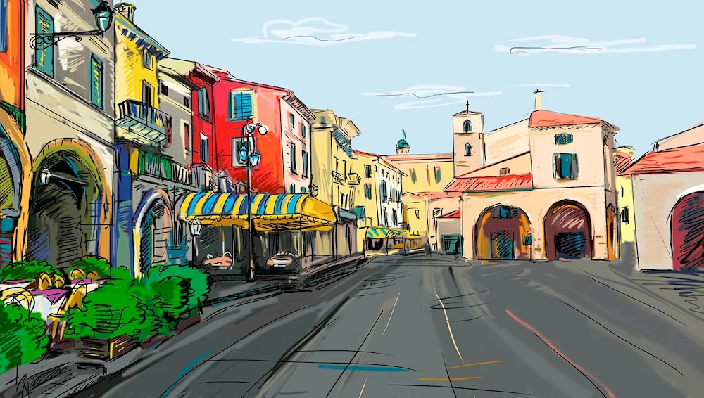 Stylised cityscape