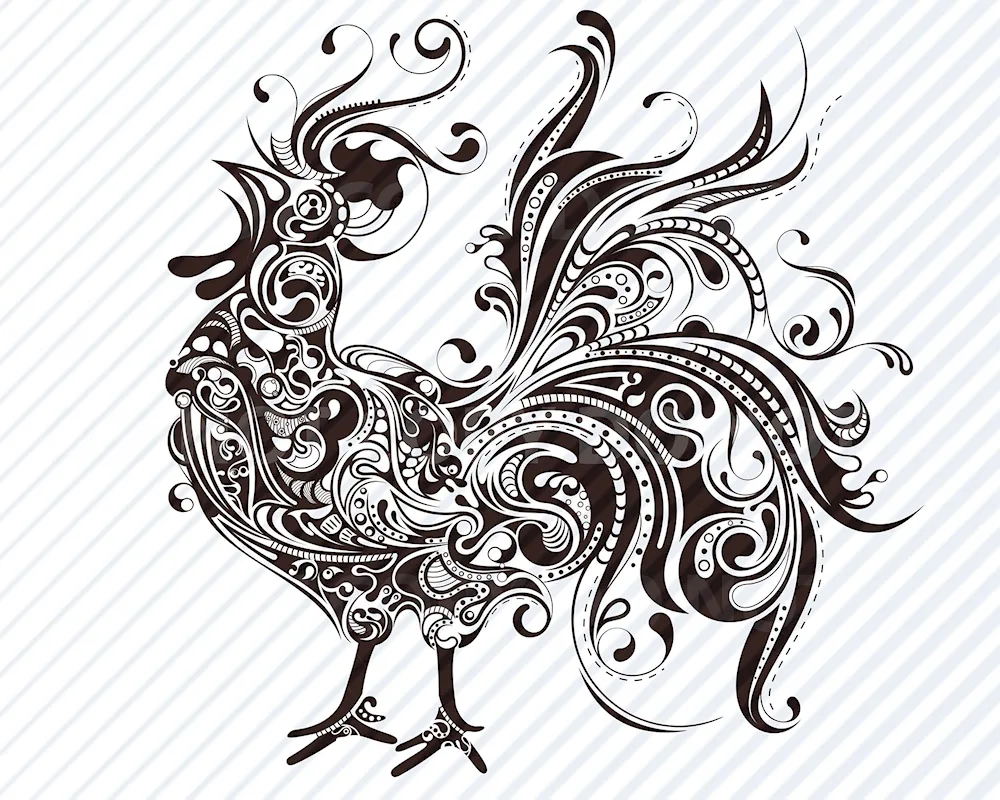 Stylized cockerel