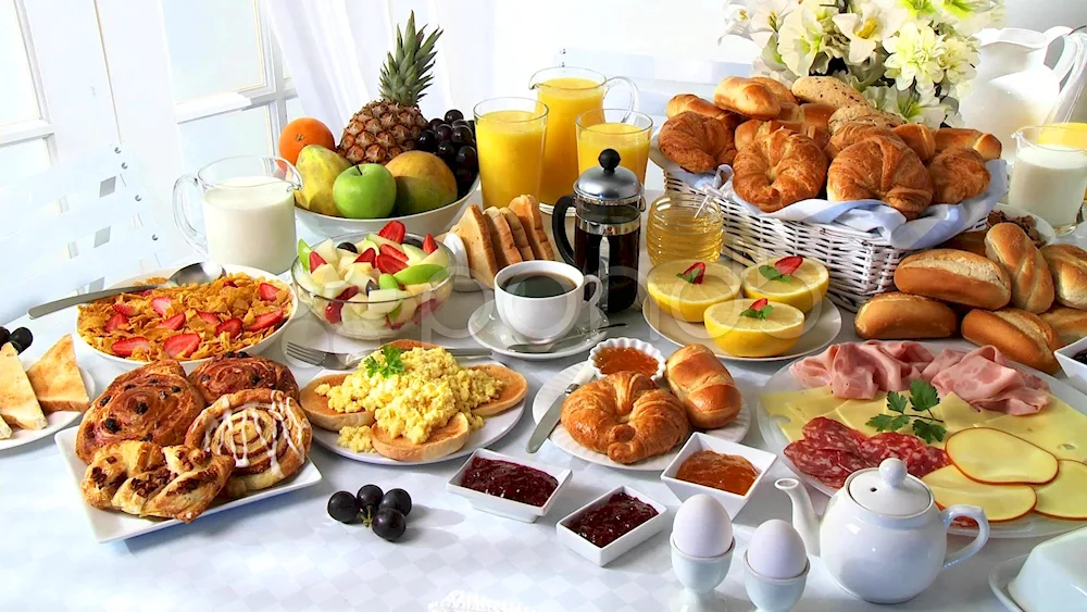 Food table with food