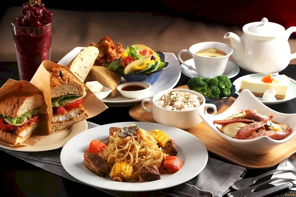 A table of food