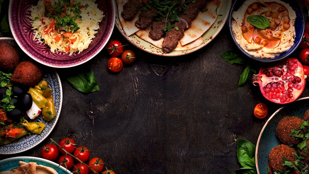 Food table with food