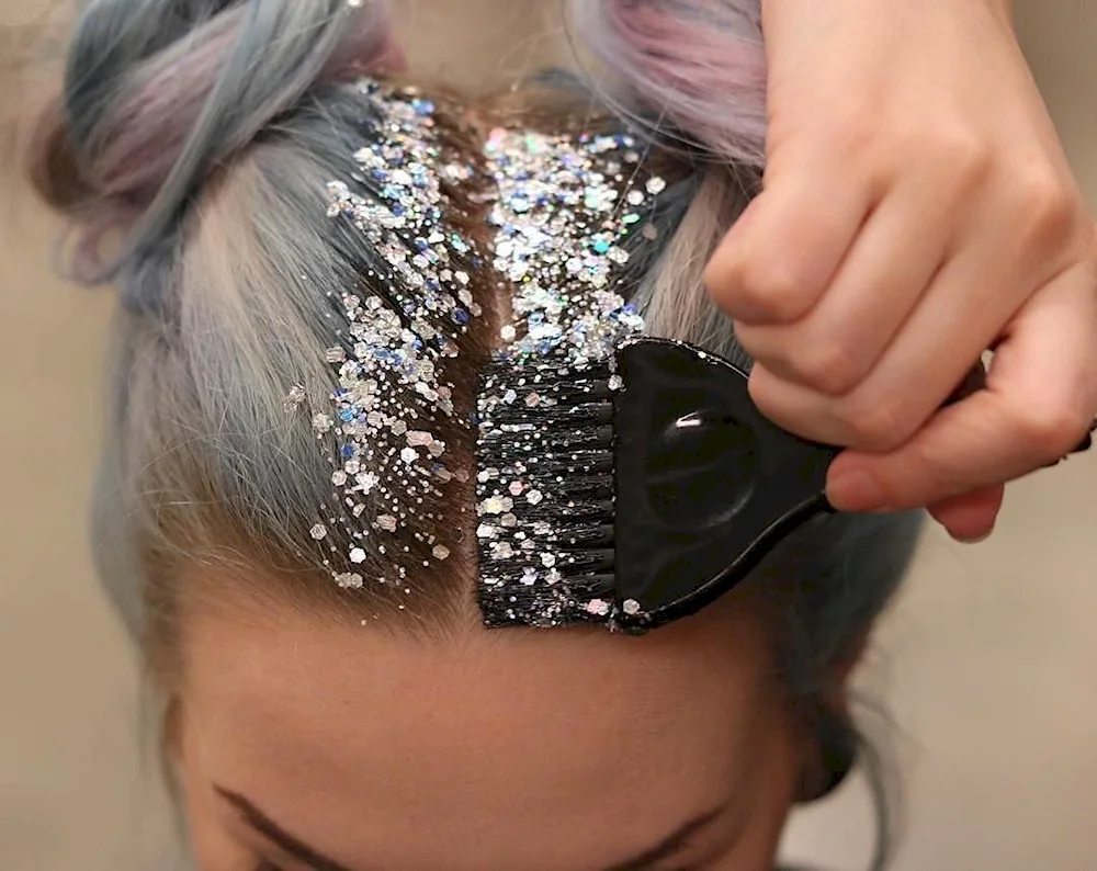 Rhinestones on hair