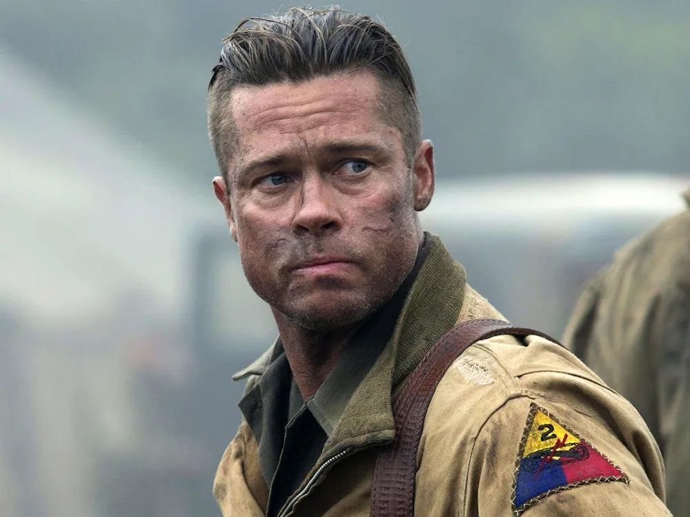Brad Pitt film fury hairstyle