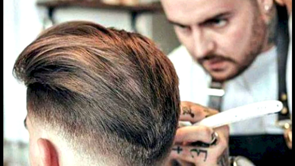 Barber fade haircut