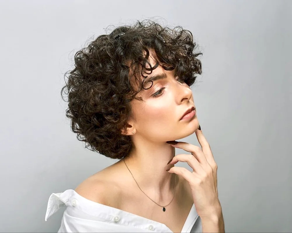 Gavroche Bob haircut for curly hair