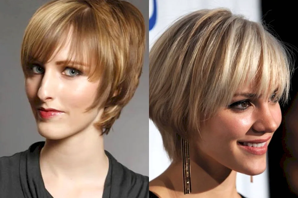 Bob Brown Ladder haircut for medium hair with bangs