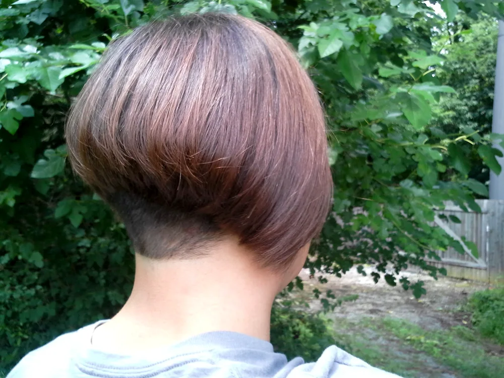 Bob bob bob bob haircut with back of head shaved