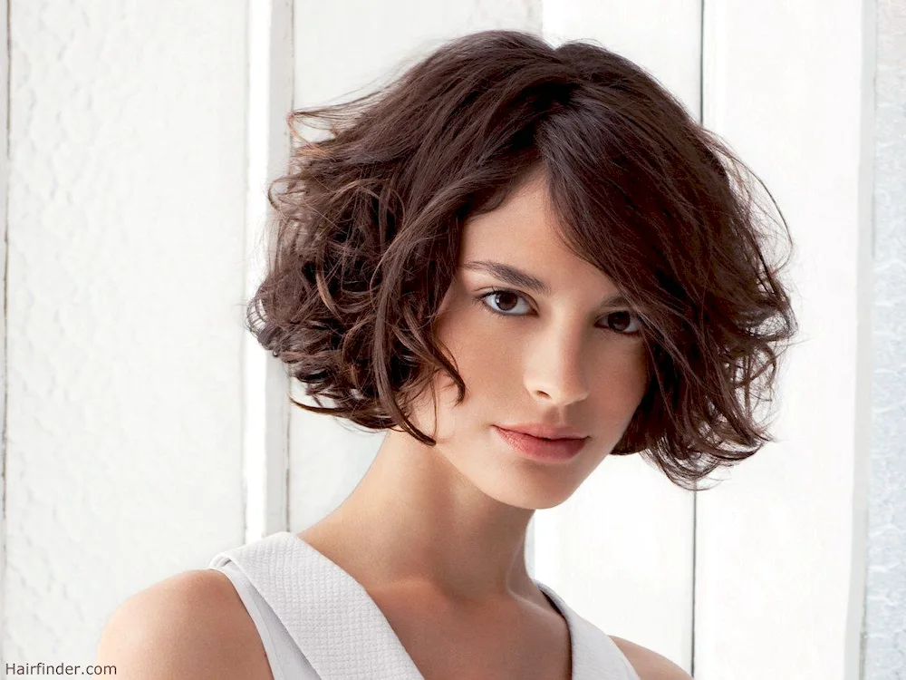 Curly hair bob haircut