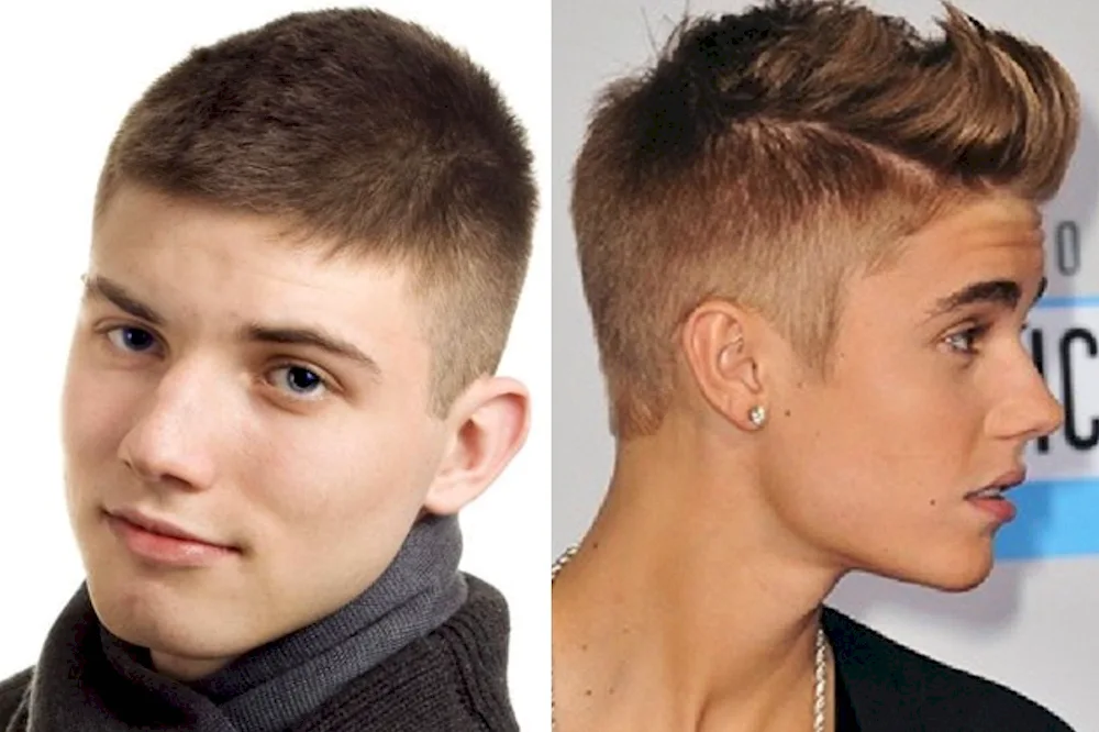 Box and semi-box haircut for boys 15 years old