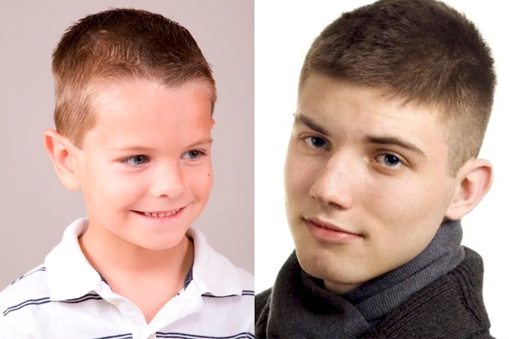 Box and half-box haircut for boys 15 years old