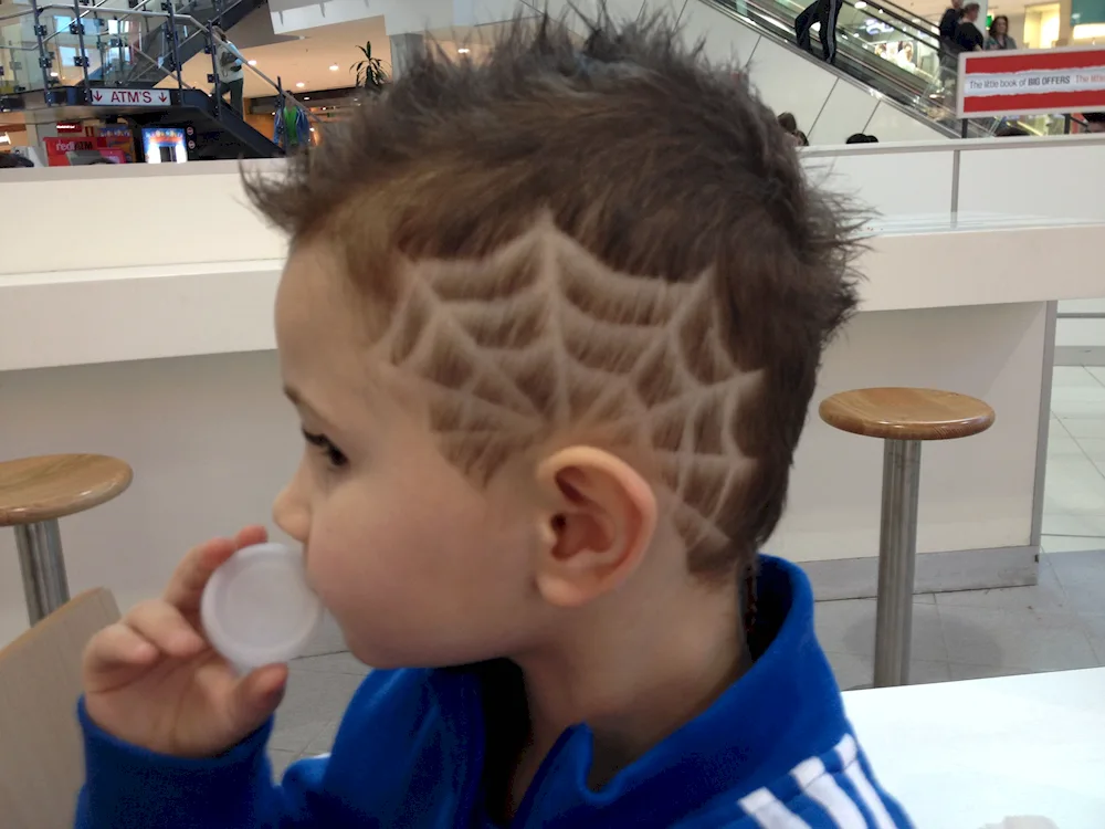 Boy haircut with a pattern