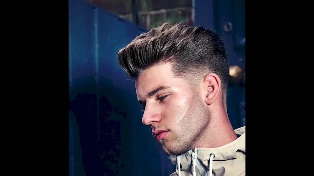 Fade cropped undercut Quiff