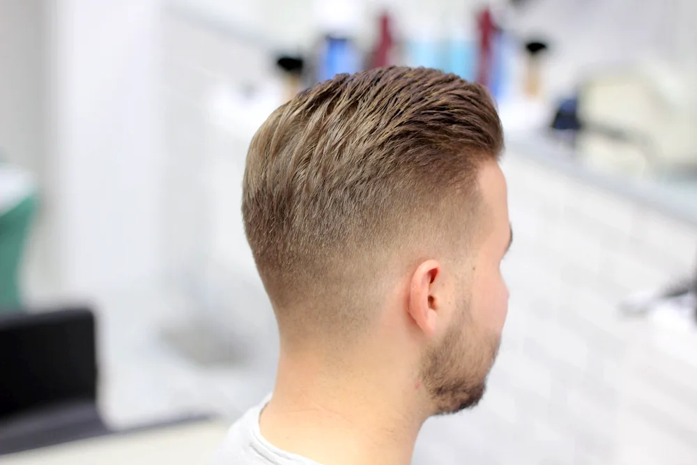 Haircut fade half-box undercut