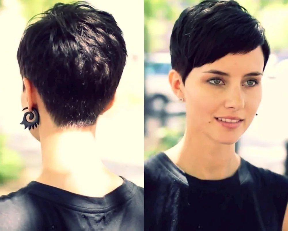 Garson haircut Pixie