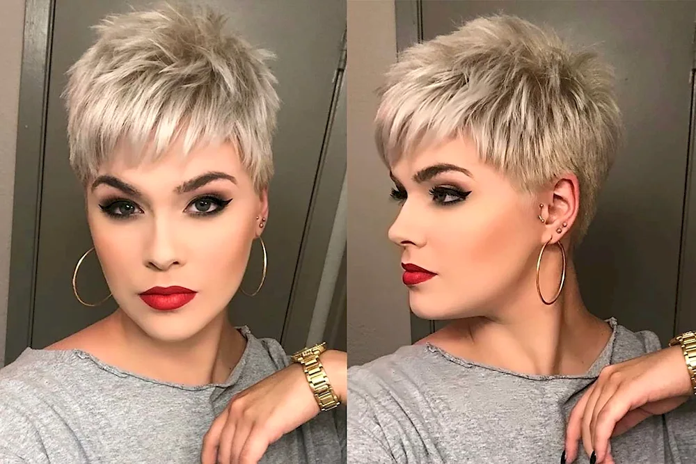 Garson Pixie haircut with asymmetry