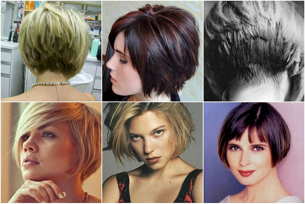 Kare pixie bob haircut. Bob filigree