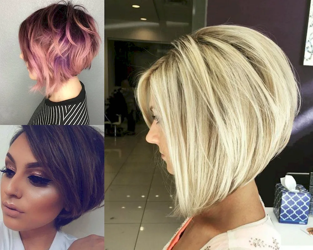 Graduated bob haircut with extensions