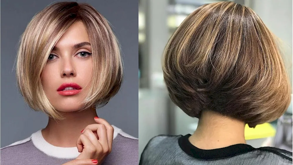 Bob Kaskad bob haircut for medium hair with fringes for a round face