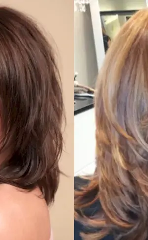 Graduated Cascade haircut on medium hair