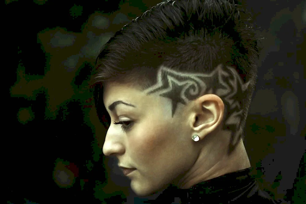 Hair tattoo haircut