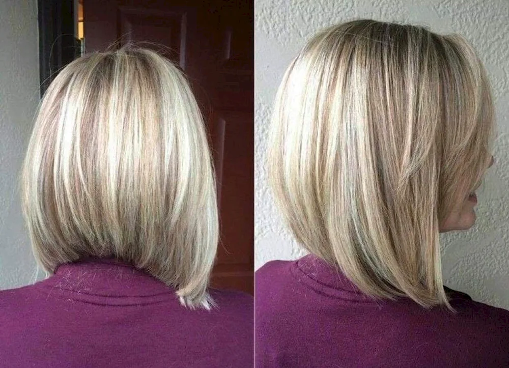 Long Bob haircut with graduated bob