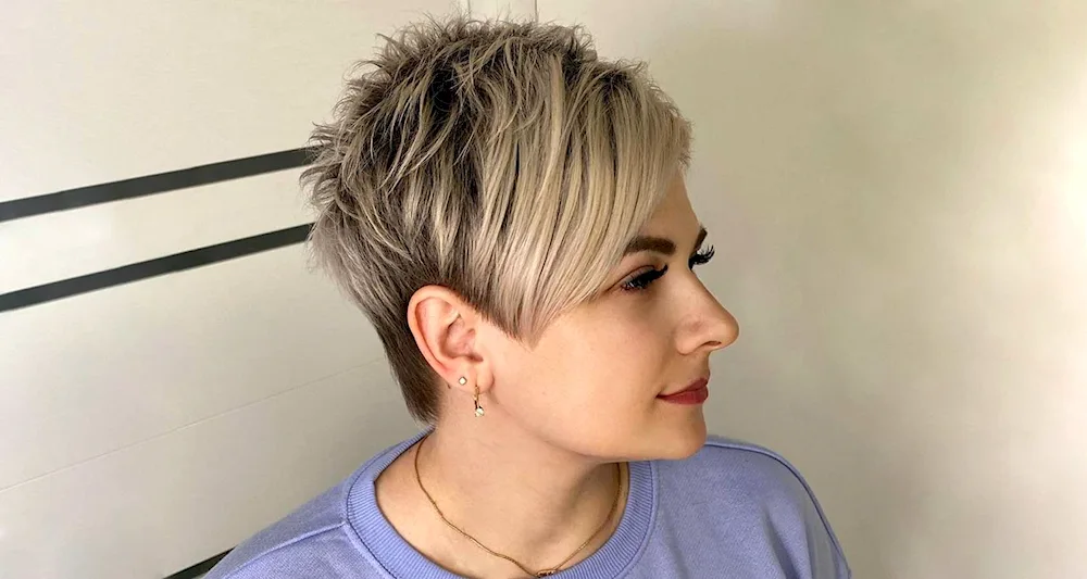 Pixie cut with bangs