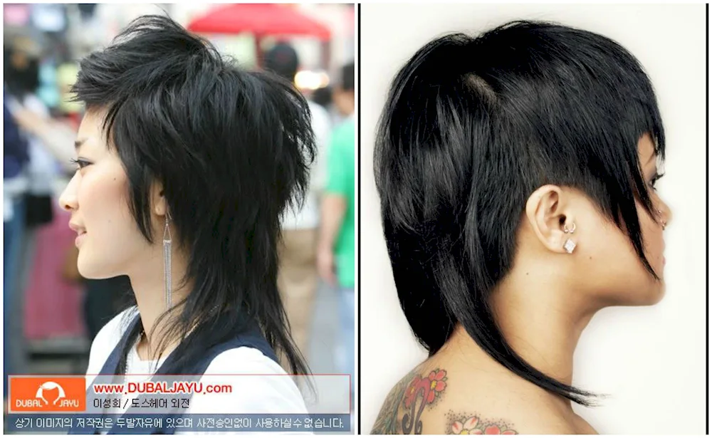 Mallet Gavroche haircut with shaved nape
