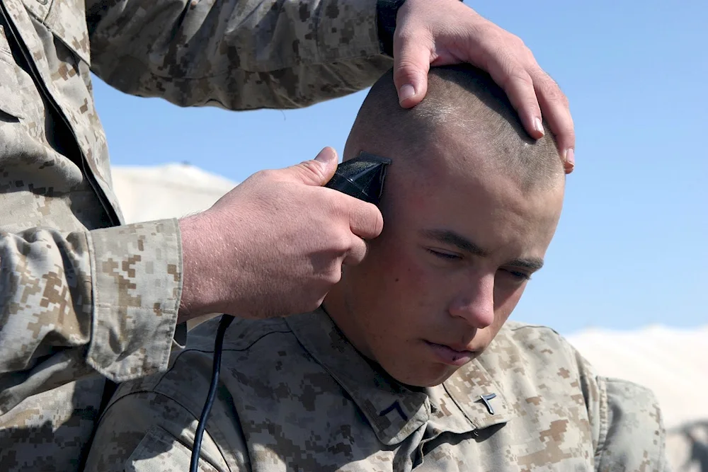 U.S. Marine haircut in the army