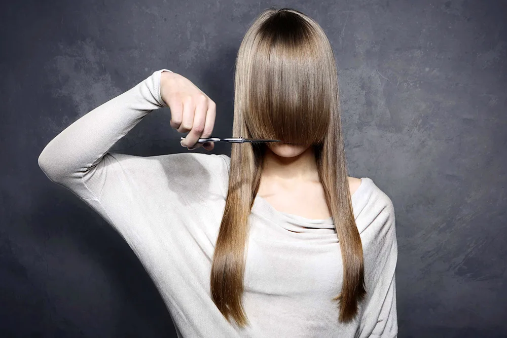 Long hair cut