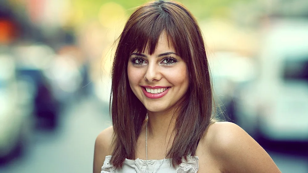 Long hairstyle with bangs