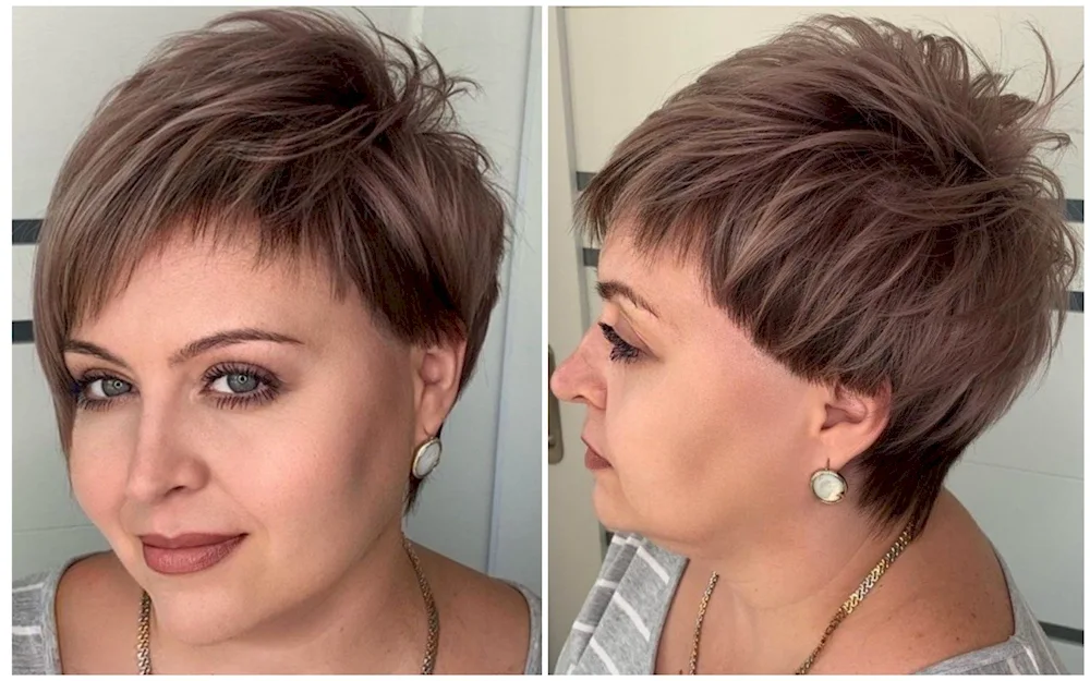 Pixie haircut for full face girls