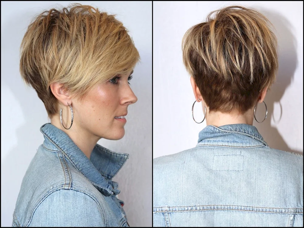 Pixie haircut with elongated nape