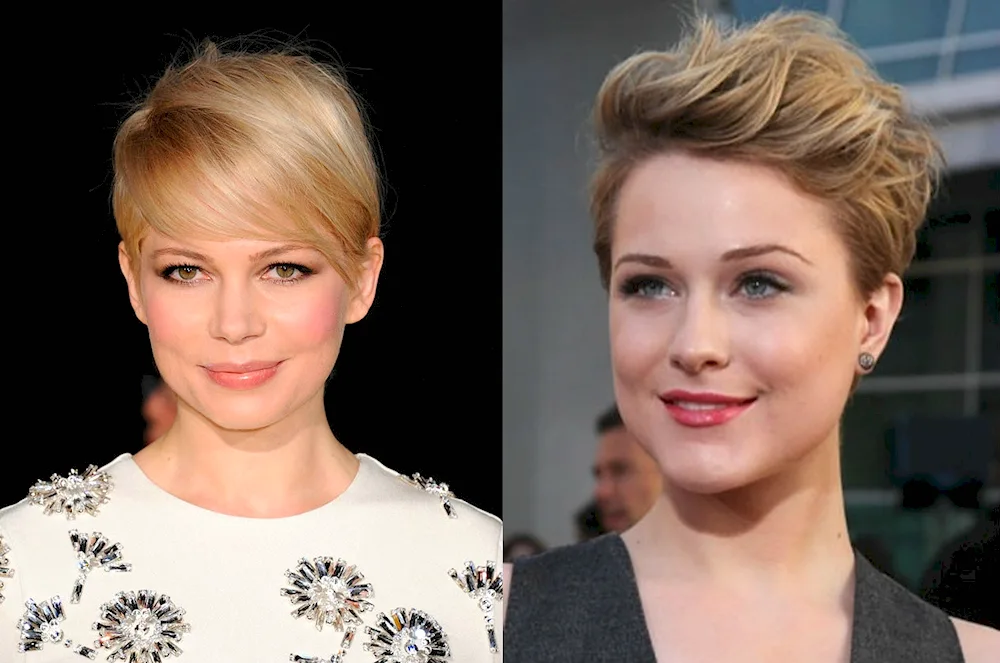 Pixie haircut slicked back