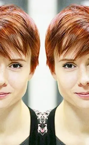 Pixie cut- Bob red