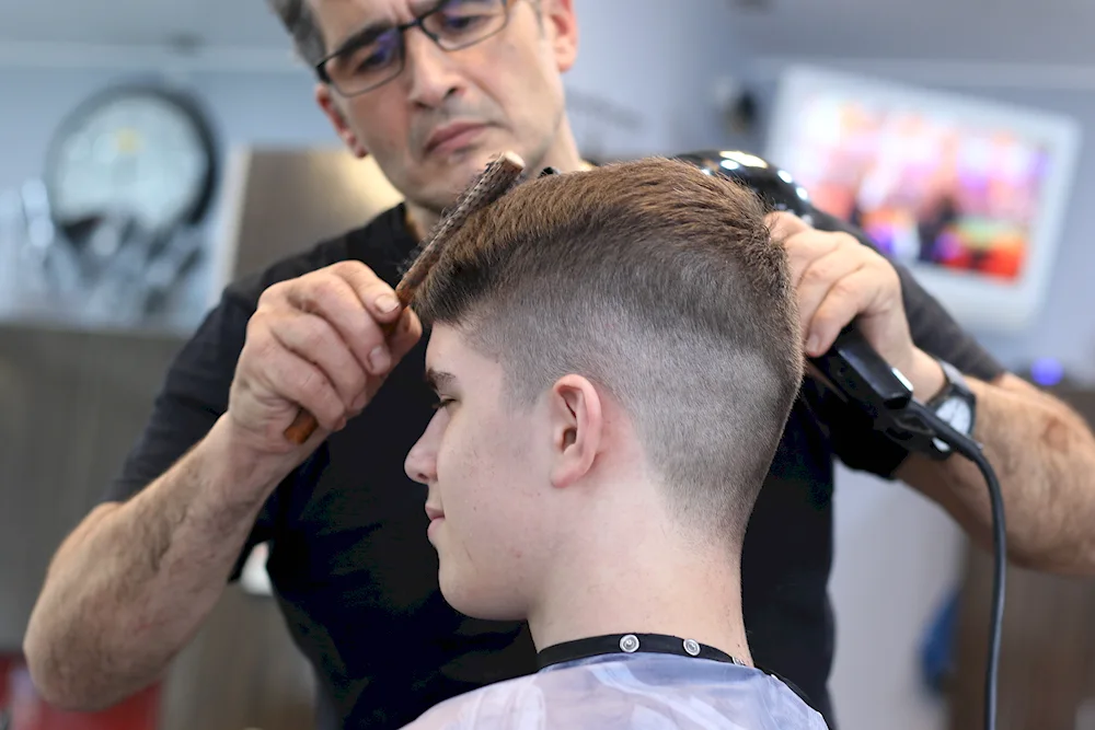 Half-box barbershop haircut